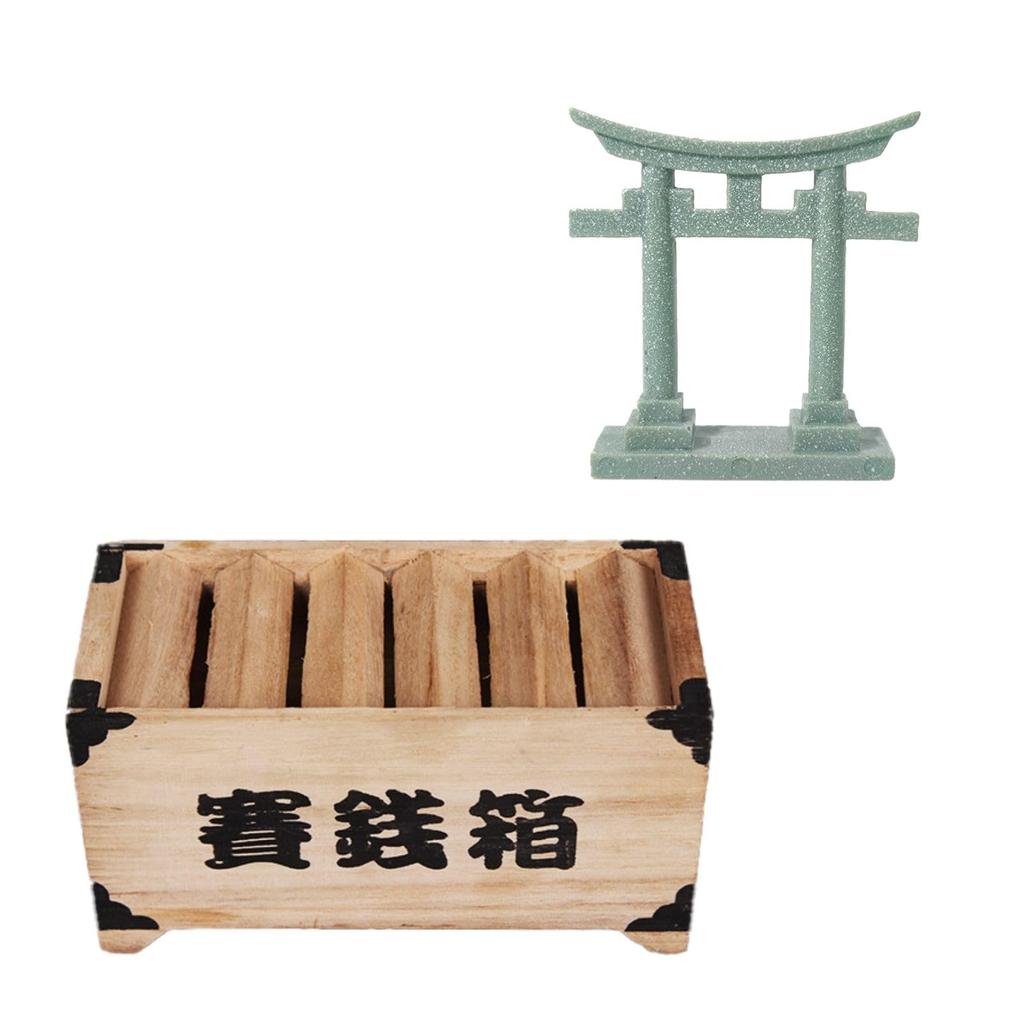 Archnote Offering Box Piggy Bank Mini Coin Funny 500 Yen Coin Funny Piggy Bank Shrine Torii Set