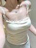 Damen Spitzen-Camisole-Top mit Brustpolstern, Weiß – Herbst/Winter 2026 Stil. Fleece-Basisschicht, kaschiert Achselfett.