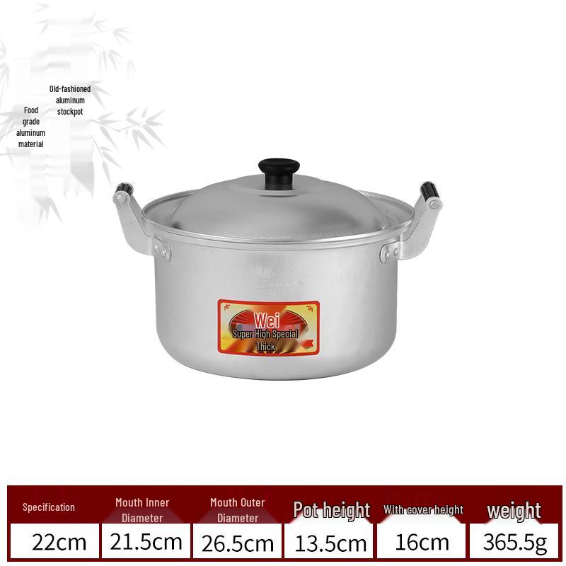 Xiangwei Classic Aluminum Steamer & Soup Pot for Gas Stoves, Thickened for Boiling and Cooking