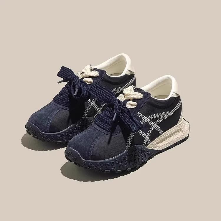 2025 Spring Explosion Korean Ballet Style Platform Forrest Gump Shoes Women's Height Increase Versatile Retro Casual Sports Dad Shoes