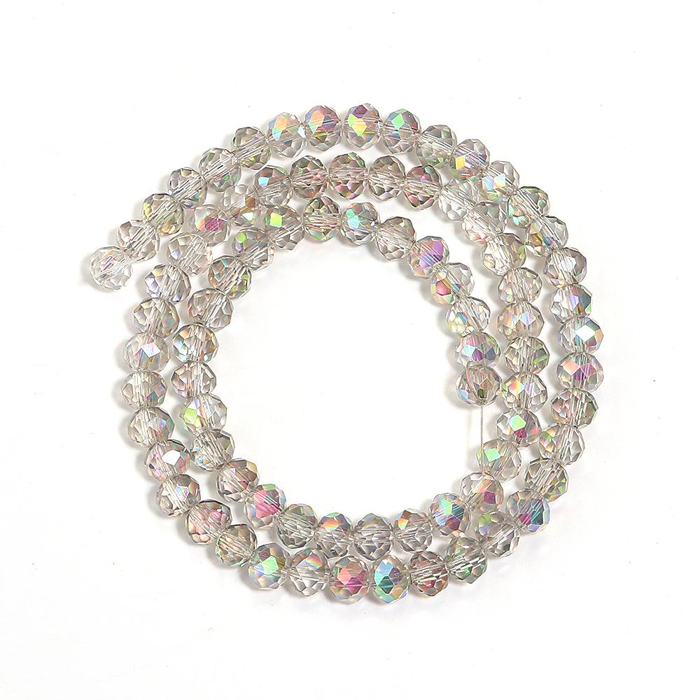 1 Strand 3/4/6/8/10mm Faceted Crystal Beads Transparent Pink Glass Loose Beads For Jewelry Making DIY Necklace Bracelet Supplies