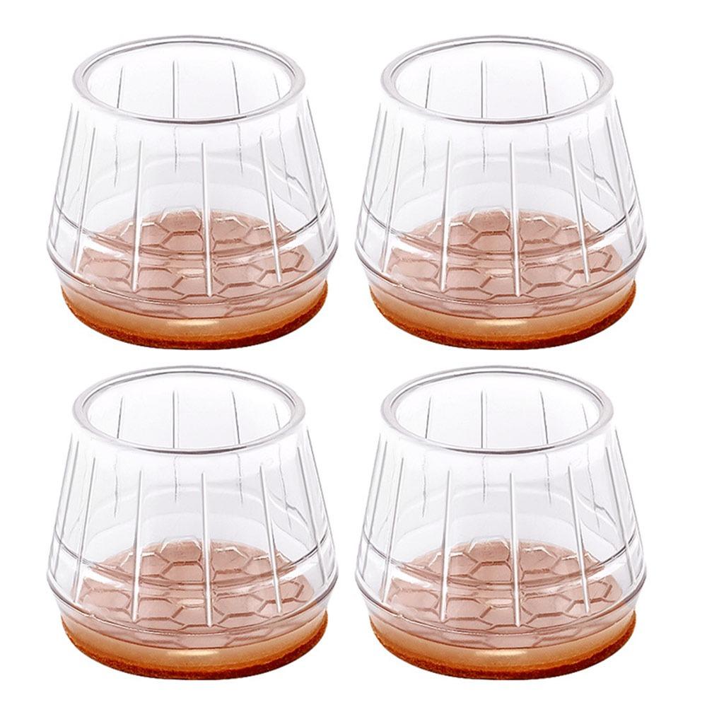 4pcs Noise Prevention Chair Leg Protector Thicked Scratch-proof Leg Cover Silicone  Furniture Pads