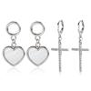 Fashionable Dangle Ear Rings Accessory Trendsetting Geometric Metal Crosses/Heart Pendant Earrings Adornment for Women