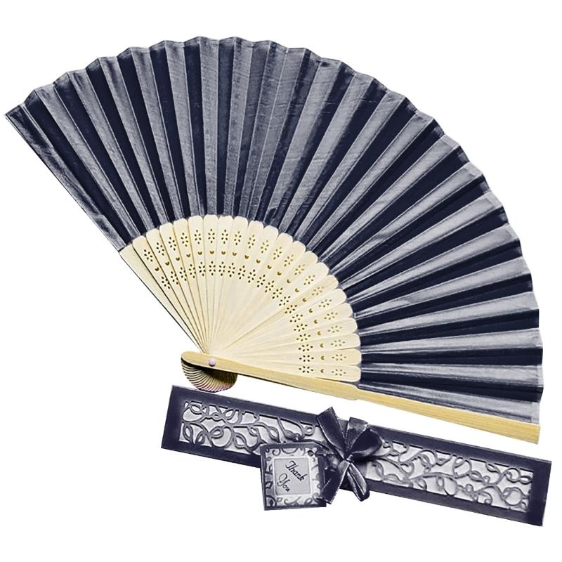 Delicate Packaging Organizers Silk Bamboo Fan Beach Outings Children Girl Boys