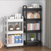 Large Capacity Multi-Layer Snack and Storage Trolley - Movable, Cream Style, Ideal for Dormitory or Bedside Use