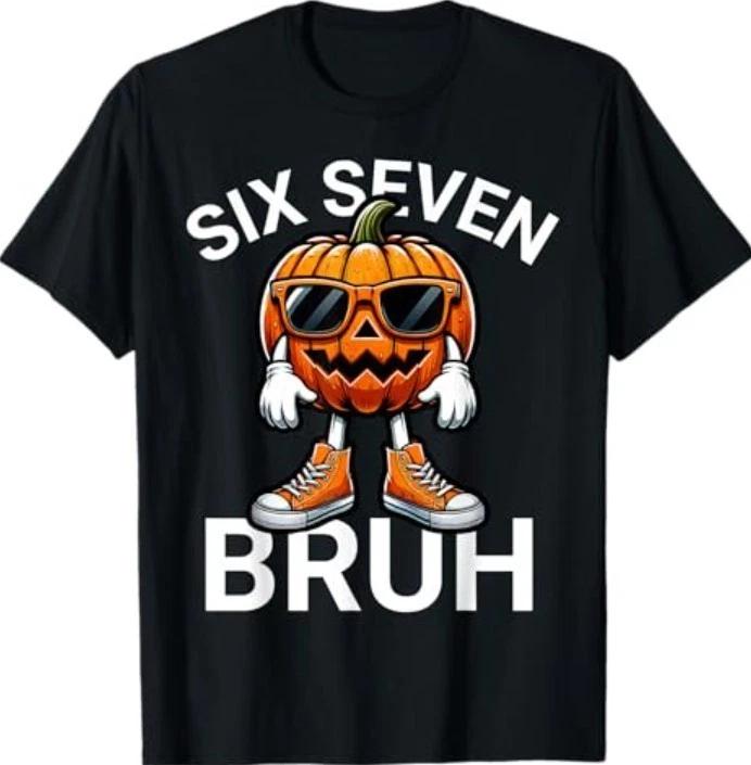 67 Halloween Funny Six Seven Meme Brainrot Pumpkin T-Shirt 2XL