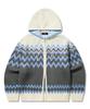 TRILLION Washable Nordic Jacquard 2-Way Hooded Zip-Up Knit [Ivory]