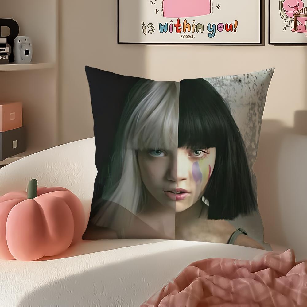 Mysterious Pop Australian Singer SSia FFurler Cushion Cover Pillowcase Short Plush Invisible zipper Room Sofa Cushion Cover