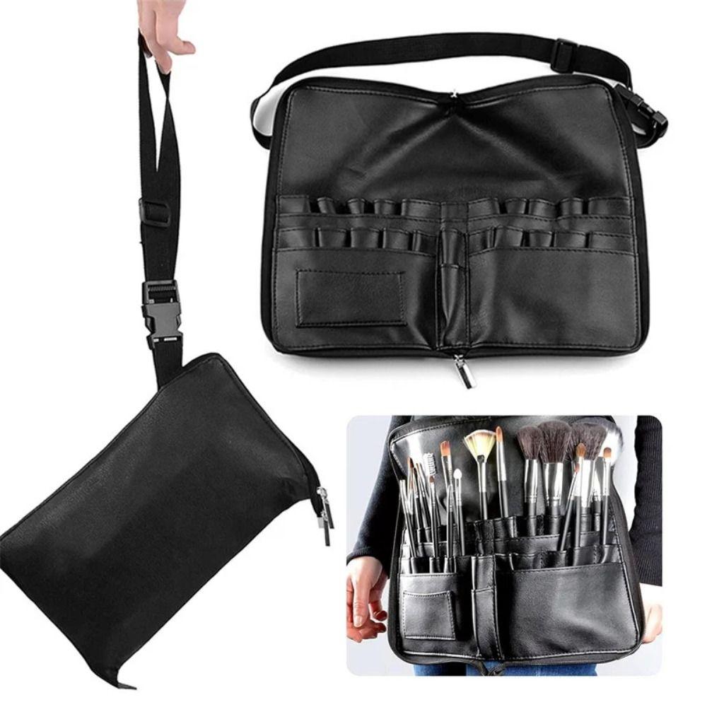 Foldable Makeup Brushes Waist Bag 24 Pockets Travel Brush Organizer Makeup Tools Storage Bag  Woman