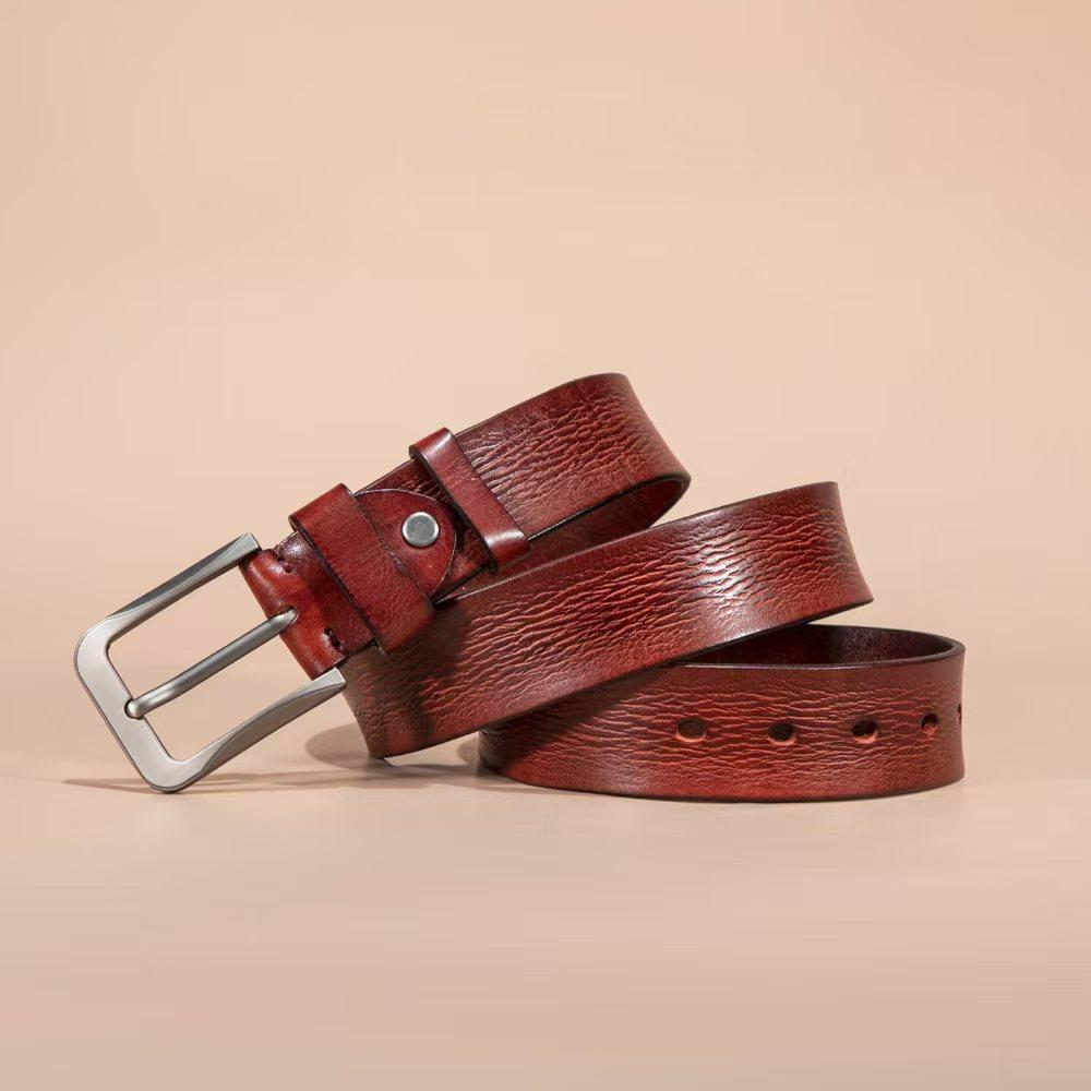 Pure Cowhide Retro Tree Paste Leather Belt Men's Casual Cowhide Belt Men's