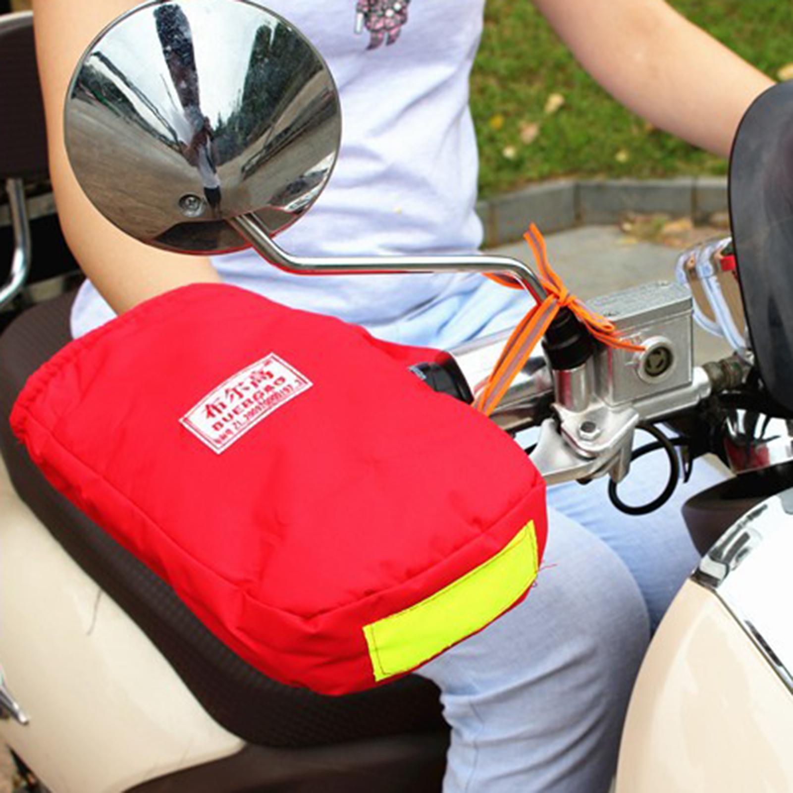 

1 Pair Winter Motorcycle Gloves Waterproof Thermal Warm Reflective for Electric Bike Scooter Riding Cold Weather красный