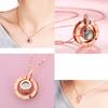 Dropshipping I LOVE YOU In 100 Languages Projection Necklace For Memory Of LOVE Choker Collier Round Shaped Drop Shipping