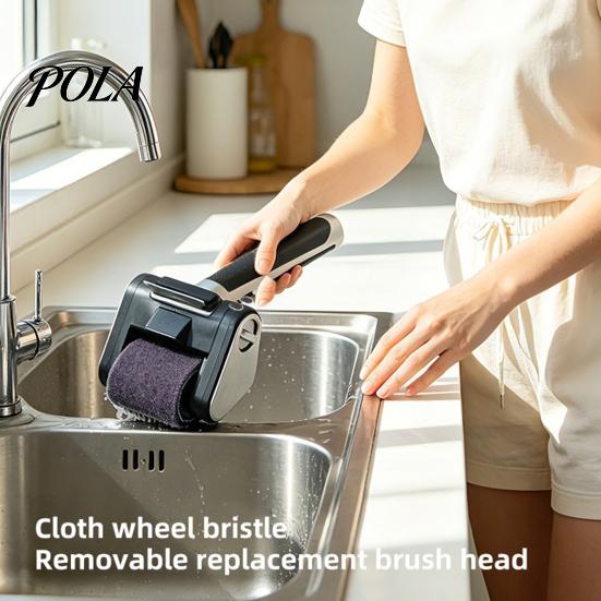Portable Electric Grill Scrubber Cordless Brush, Bristle Free BBQ Cleaning Brush with LED Roller, Rechargeable Stainless Steel Grate Scraper