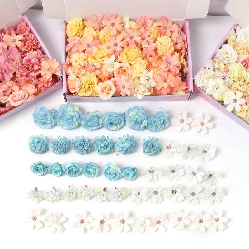 7/16Pcs Artificial Flowers Silk Fake Flower Head for Home Decor Wedding Marriage Decoration DIY Garland Gift Craft Accessories