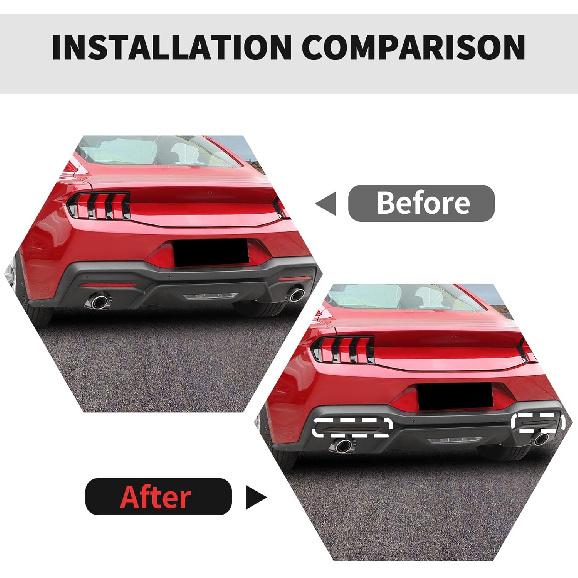 

RT-TCZ Smoked Black Rear Fog Light Lamp Trim Cover Decoration Exterior Accessories for Ford Mustang 2024 2025