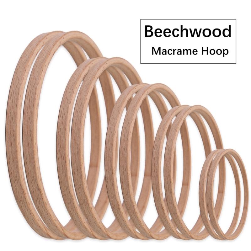 Wood Floral Hoop Wreath 10Pcs Wood Floral Hoop Rings for Wedding Wreath Wall Hanging Decoration Dream Catcher Art Craft