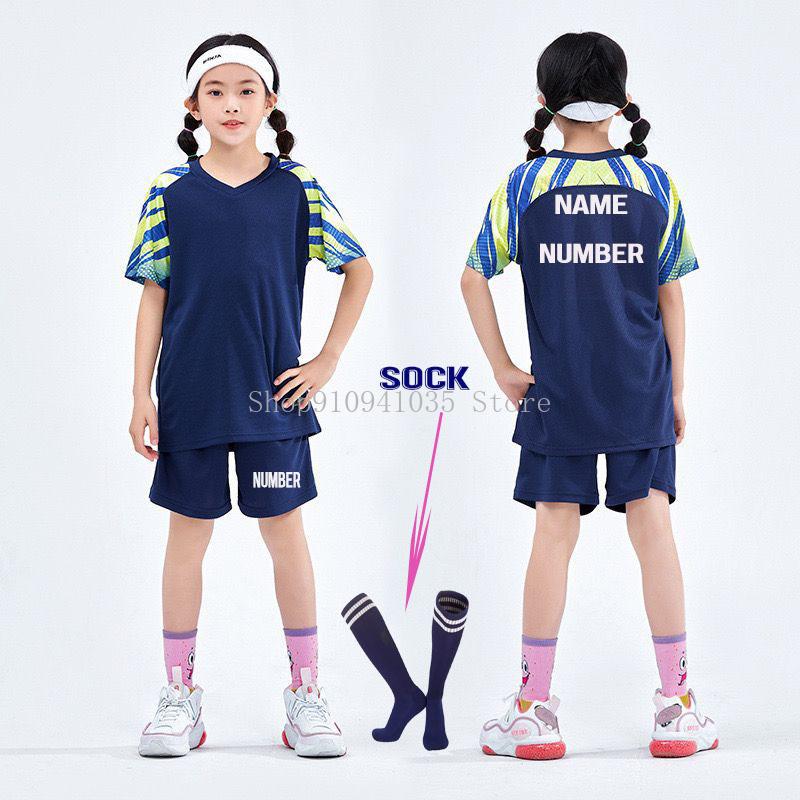 Boys Football Shirts Shorts With Pockets Boys Soccer Jerseys Suits Personalized Custom Children's Football Clothing Uniforms