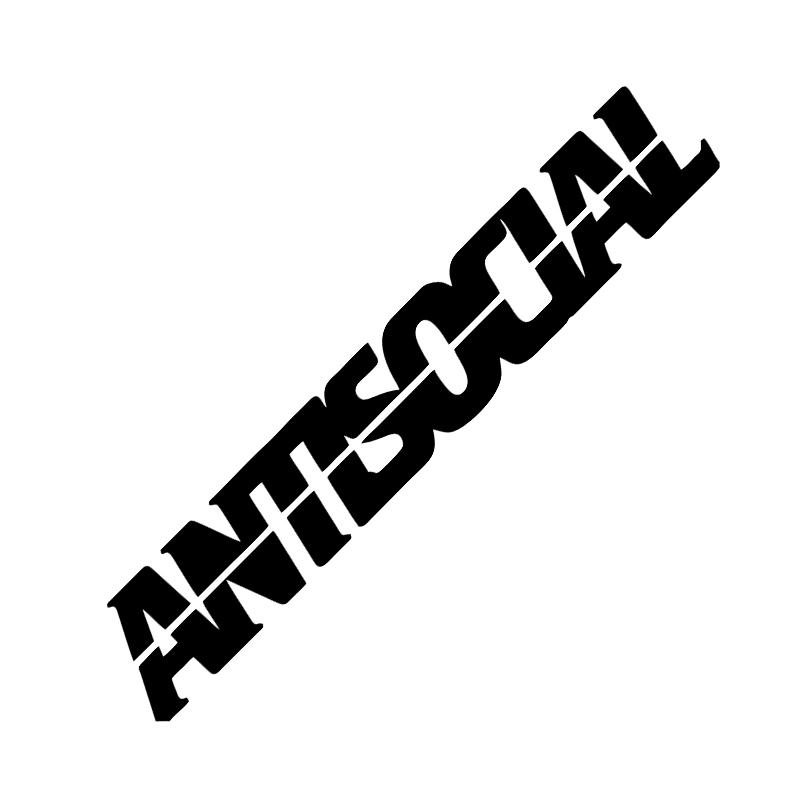 1PC Antisocial Letter Car Stickers for Rear Window Auto Front Windshield Vinyl Decals DIY Cool Racing Body Waterproof Decoration
