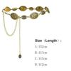 Fashion Metal Women's Waist Chain Gold/Silver Adjustable Retro Waist Chain Durable Carved Chain Belt