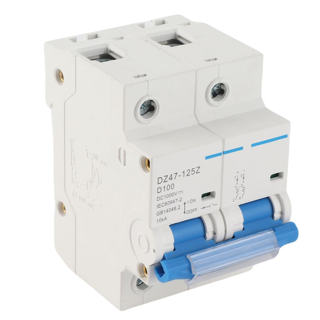 DC Circuit Breaker 10KA Breaking Capacity 36mm DIN Rail Overload Protection Miniature Circuit Breaker DC1000V