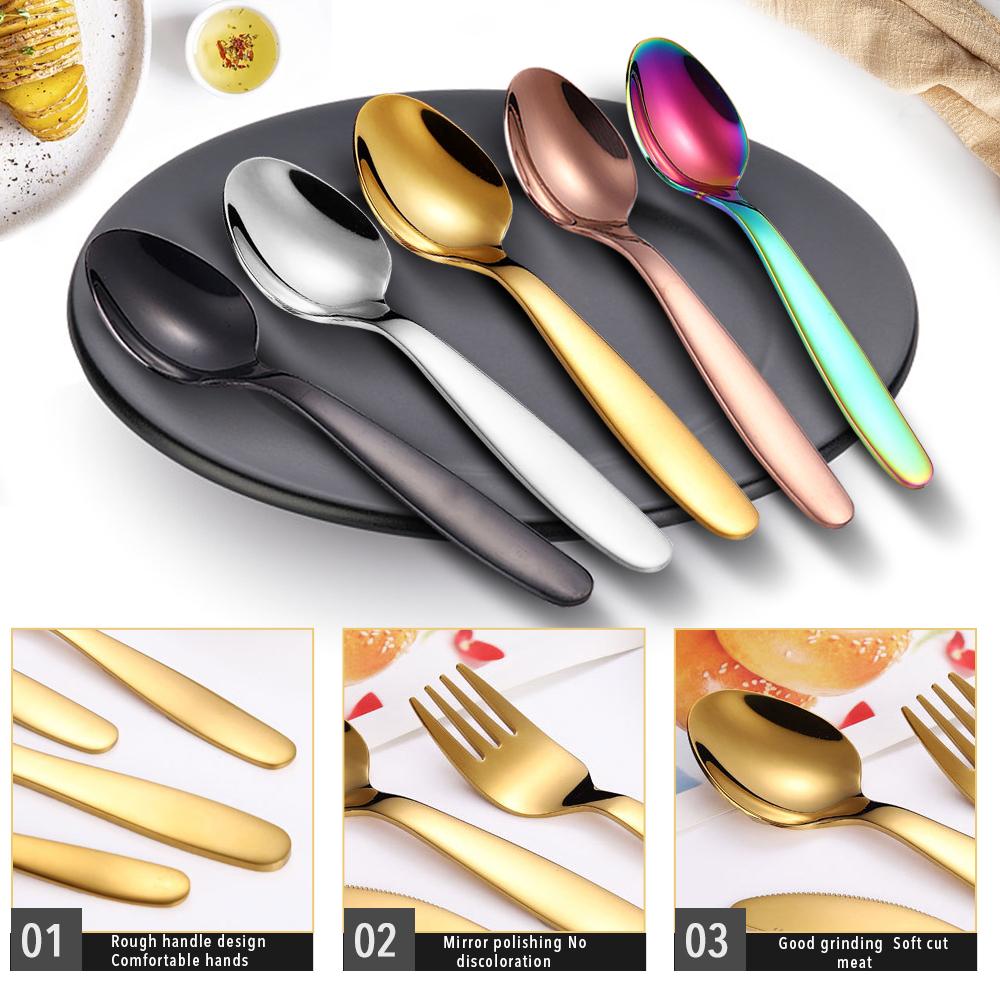 4pcs Western Dinnerware Set Stainless Steel Cutlery Set Fork Knife Spoon Tableware Set Flatware Set Dishwasher Safe Cutlery Set