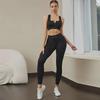 Women's Cross-Border Fitness Set: Zipper Vest, Yoga Bra, and Hip-Lifting Drawstring Pants
