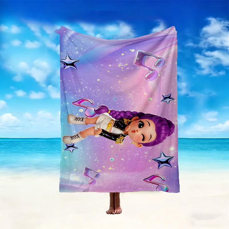 1pc Kpop Demon Hunters Blanket, Cozy Valentine's Day Blanket, Multi-functional Nap Blanket Available Throughout the Four Seasons