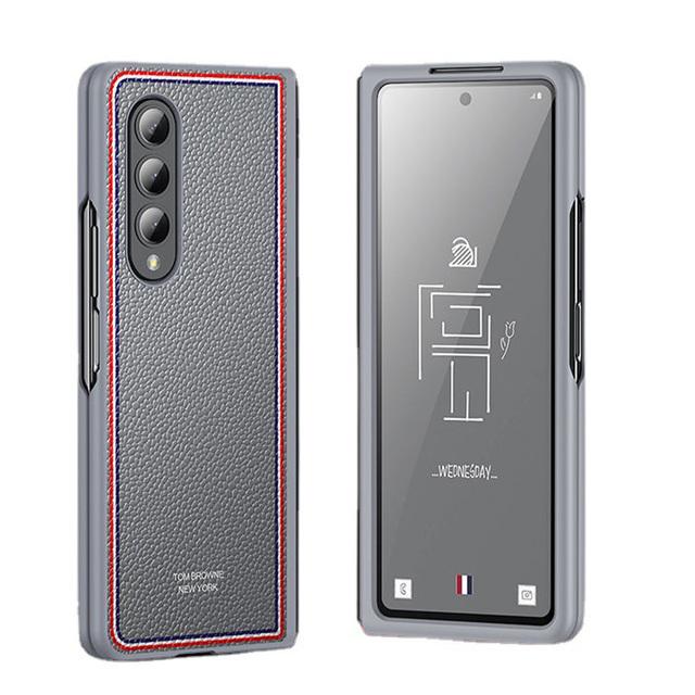 

Чехол для телефона из натуральной кожи для Samsung Galaxy Z Fold Flip 4 5g, складной чехол для смартфона, противоударные чехлы для телефона из натуральной кожи Samsung Fold 4