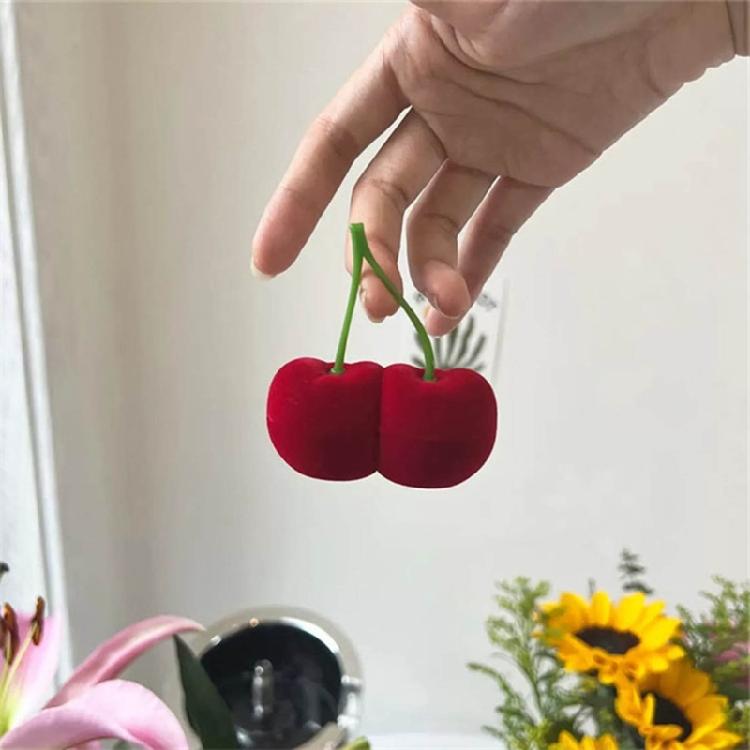 Convenient Jewelry Travel Case Versatile Stud Earrings Storage Box Cherry Decor
