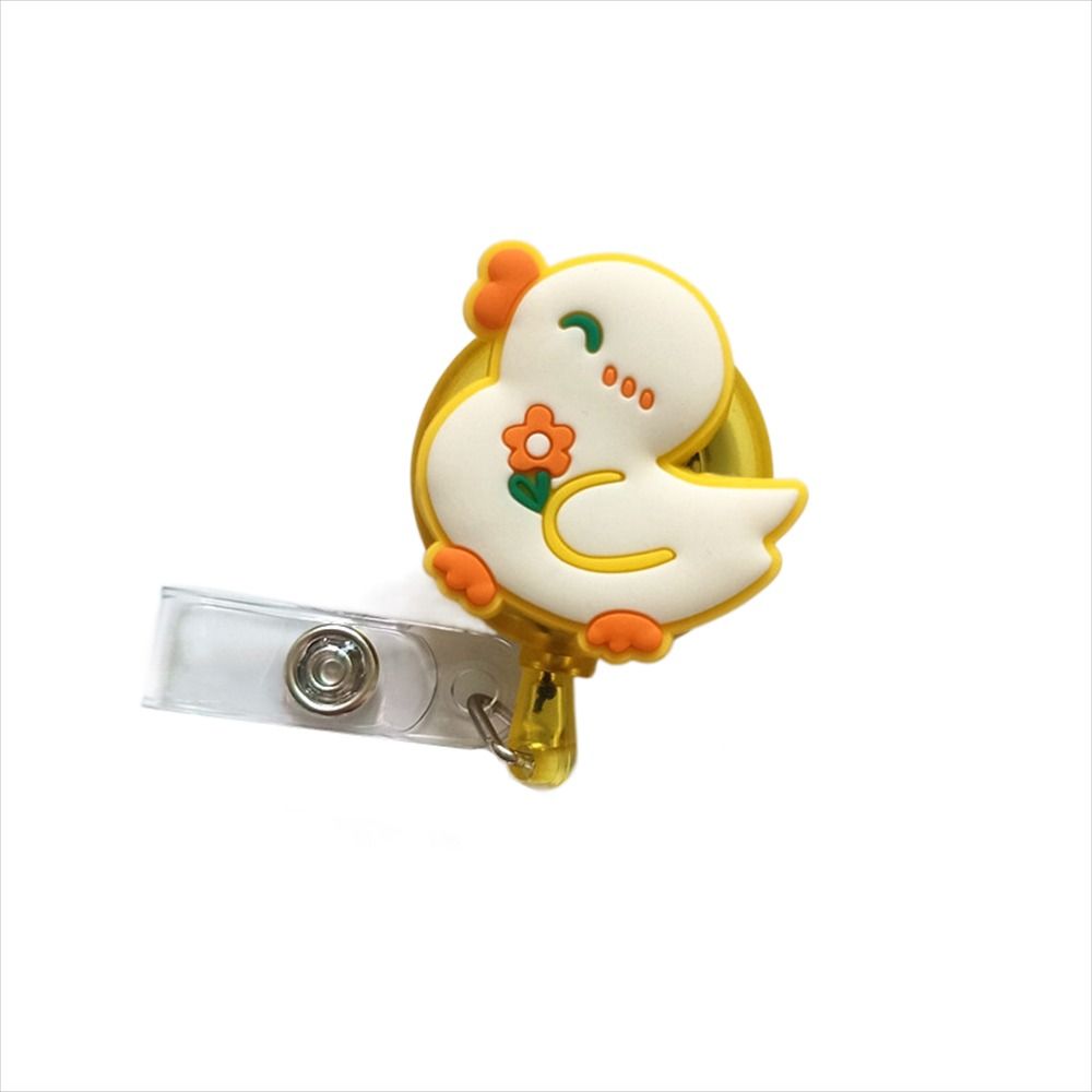Dinosaur Retractable Badge Holder Bear Rabbit Easy Pull Buckle Nurse Badge Reel  Doctor Students