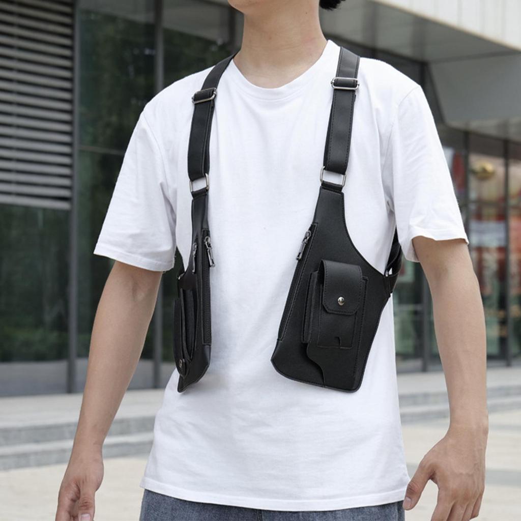 Underarm Shoulder Bag, Crossbody Wallet, Large Capacity Double Pocket