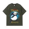 275 GSM Washed T-shirts 100% Cotton Jujutsu Kaisen V62 Panda Print Unisex Heavy Cotton T Shirt