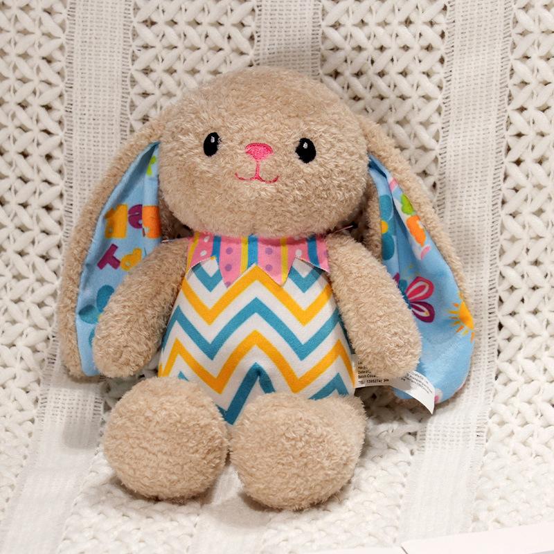 30cm Streifen Weiches Lop Plüschtier Gefüllt Weiß Grau Braun Kawaii Hase Plüschtier Zeichentricktier Schlafbegleiter Geschenk für Freundin 30cm