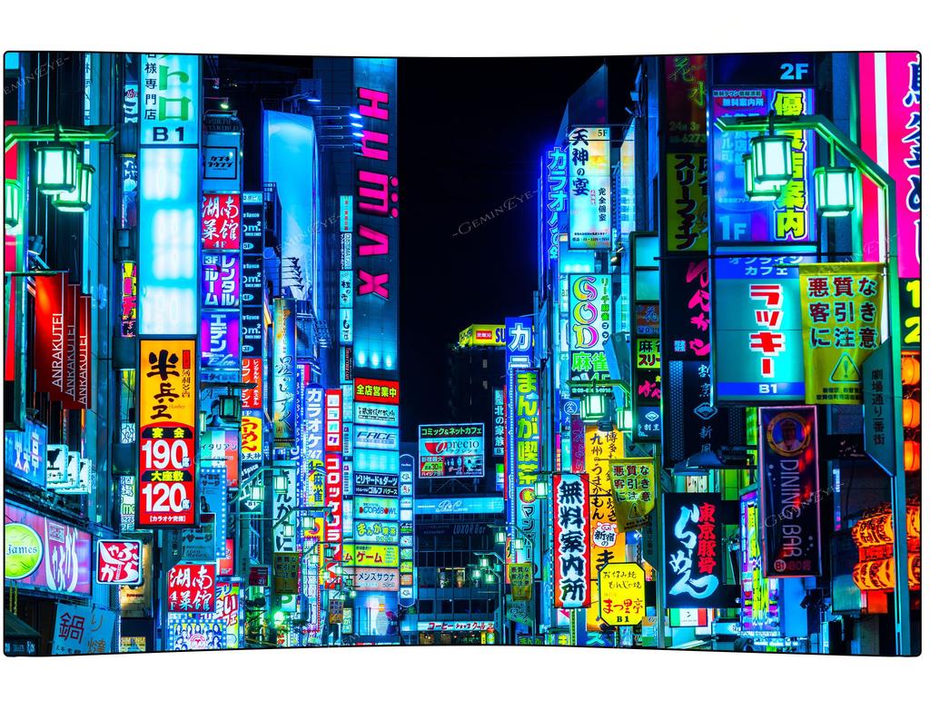 Japan Tokio Nachtlichter Wandteppich Städtische Stadtlandschaft Wandkunst Neon Glühen Dekor für Schlafzimmer Wohnzimmer Auslage