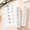 6Pcs Six Seal Set Kawaii Kitten Seal Black/Brown Cartoon Pattern Stamps Cute Cat Stamp  DIY Craft