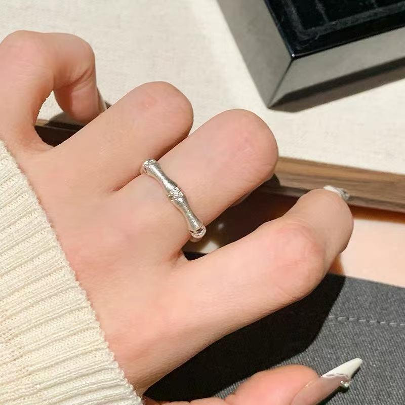 Korean Style Irregular 925 Sterling Silver Women's Versatile Ring, Non-Fading Niche Ins Design