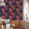 Navy Blue and Red Ink Wallpaper for Living Room and Bedroom 50x1000