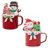 2.3 X 4.3 Inch Soft Ceramic Christmas Coffee Cup Hanging Ornament for Table And Fireplace