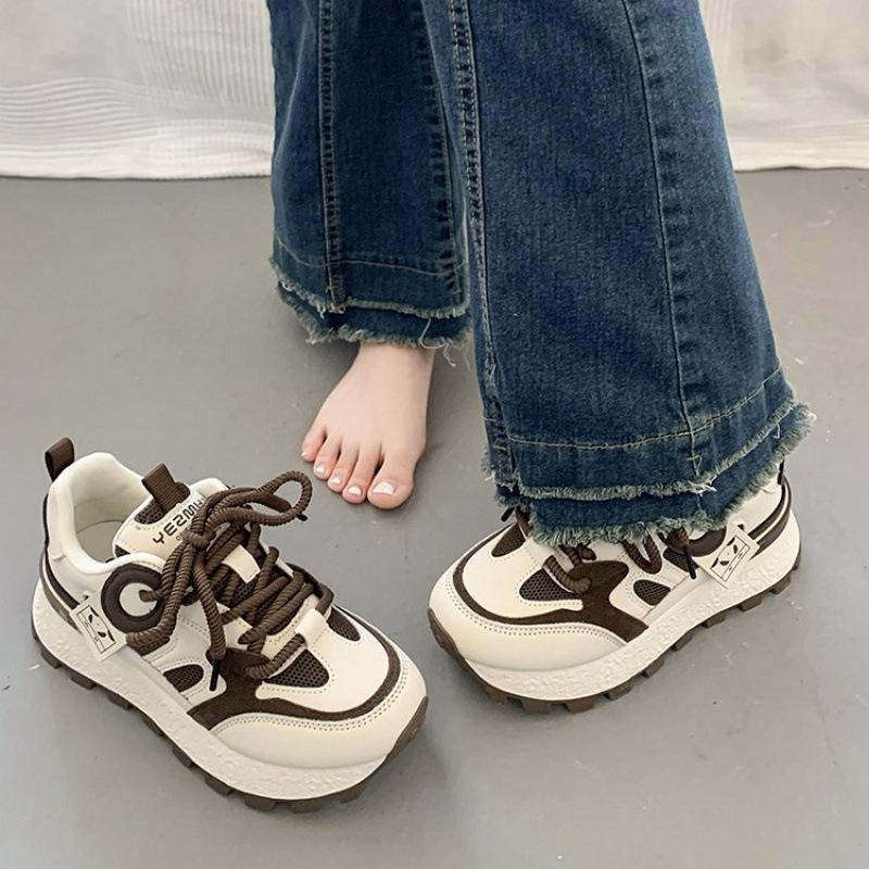 Popular Forrest Gump shoes women's spring and summer 2025 new thick-soled panda dad shoes breathable mesh casual sports shoes