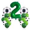 Green Yin Football Series Latex Balloon Digital Aluminum Film Set Baby Birthday Party Decoration Scene Arrangement