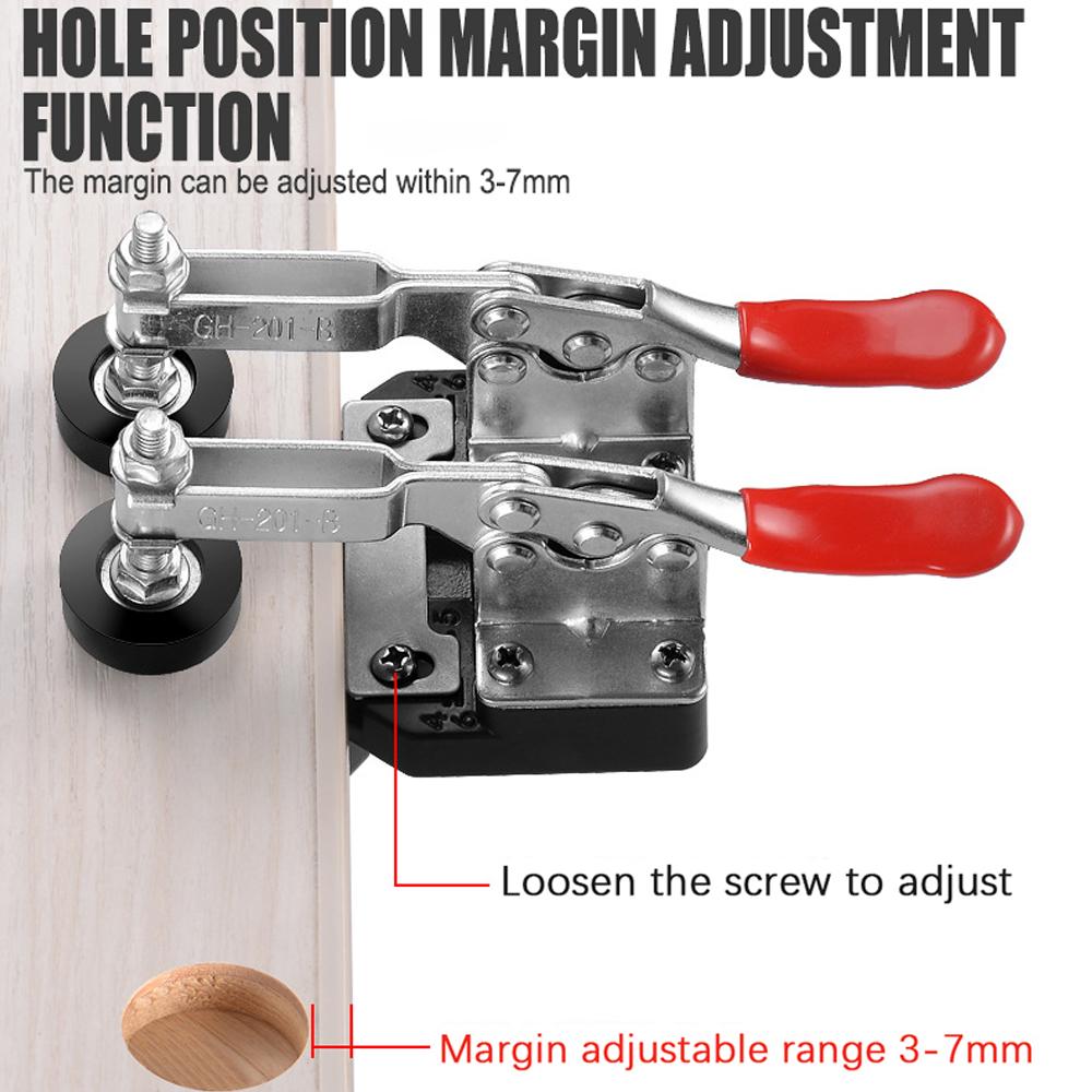 35mm Hinge Position Hole Opener Upgrade Double Fixture Drilling Jig Guide Cabinet Door Locator Aluminum Alloy Woodworking Tool