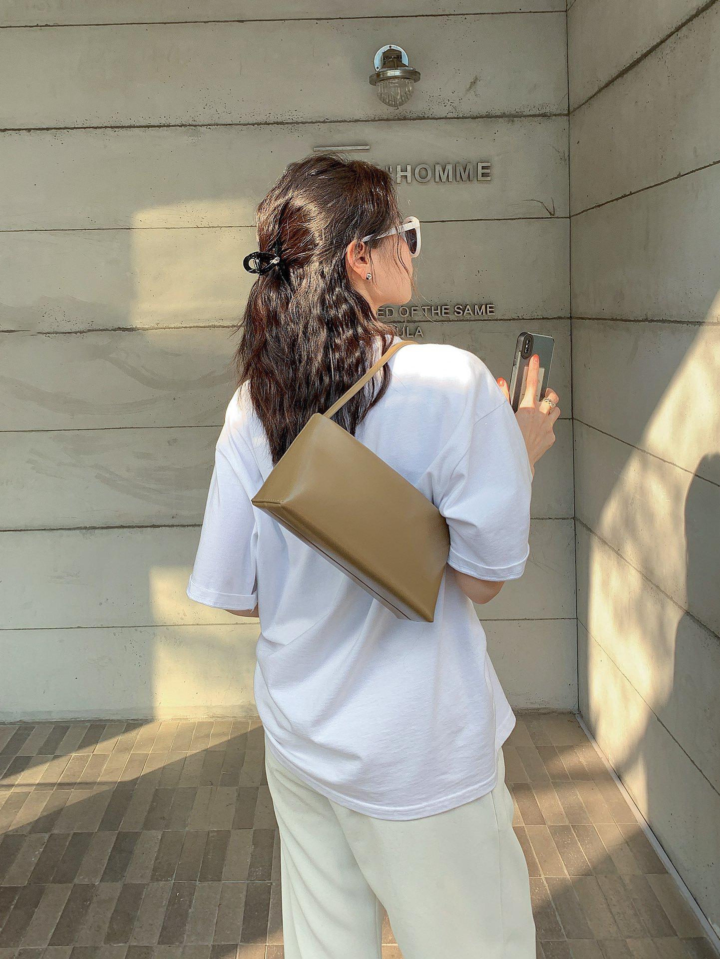 

Женская сумка-багет из натуральной кожи весна/лето 2024 года - квадратная сумка-мессенджер из коровьей кожи высокого качества 27x13