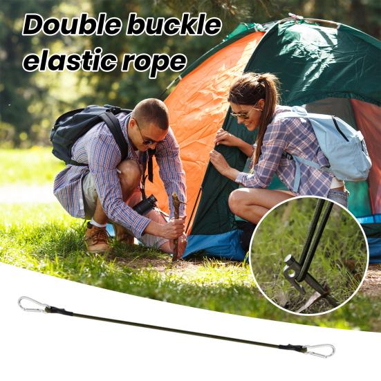Outdoor Camping Rope with Hook Tensioner High Tensile Quick Installation Bungee Cord Hiking Elastic Tent Rope Accessories