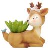 Cute Deer Small Plant Pot Resin Succulent Planter for Home Office Desk Mini Ornament Fairy Garden Flowerpot Decoration