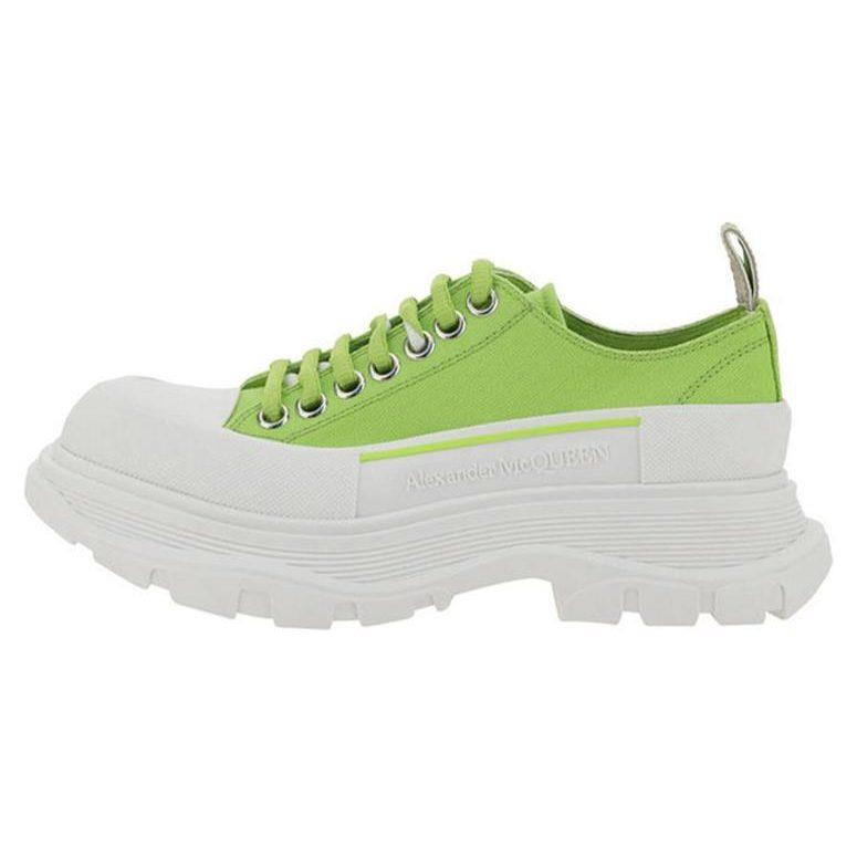 Alexander Mcqueen Tread Slick Low Lace Up 'Lime Green White' Women's 611705W4MV23514