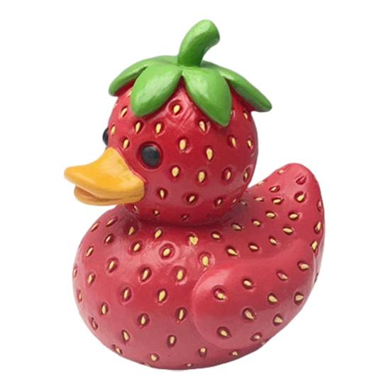 Fruit Duck Figurine Peach Pineapple Grape Strawberry Banana Resin Statue Sculpture Home Office Decoration Ornament
