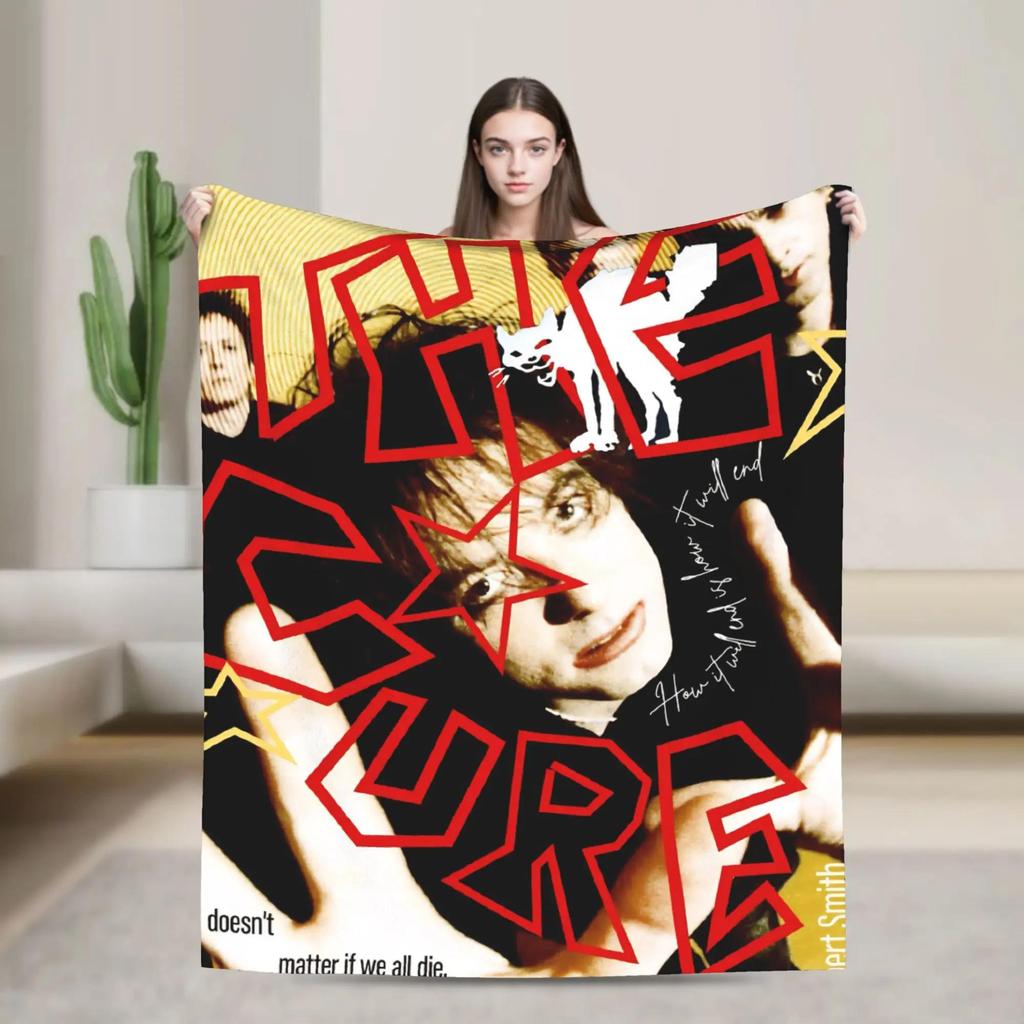 THE CURE Band Flannel Blanket Super Warm Throw for Home Decor Soft Fluffy Bedspread Sofa or Bed Cover