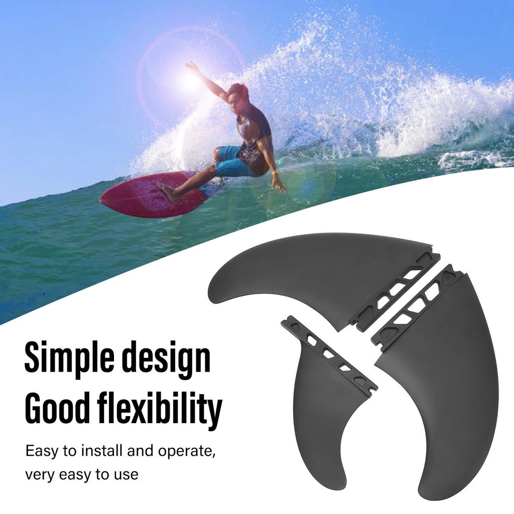 3PCS Surf-Fin-Set Flexibel Stabil Leicht Langlebig PVC Surfboard-Finne für Aufblasbare Surfboards Longboard
