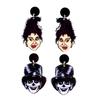 Scary Witch Lady Acrylic Halloween Earrings for Women Creative Funny Cartoon Wear Hat Skull Dangle Earring Gothic Jewelry Gifts