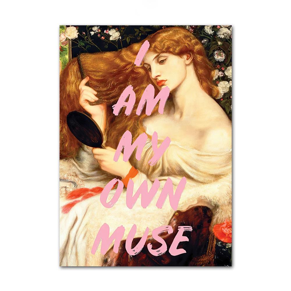 

Винтажный забавный плакат с цитатой для девушки, абстрактный феминистский портрет, настенная живопись на холсте, картина для гостиной, домашний декор 21x30cm No Framed